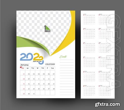 Vector 2023 calendar happy new year design with sapce of your image vol 5