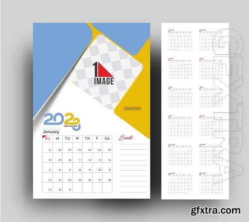 Vector 2023 calendar happy new year design with sapce of your image vol 4