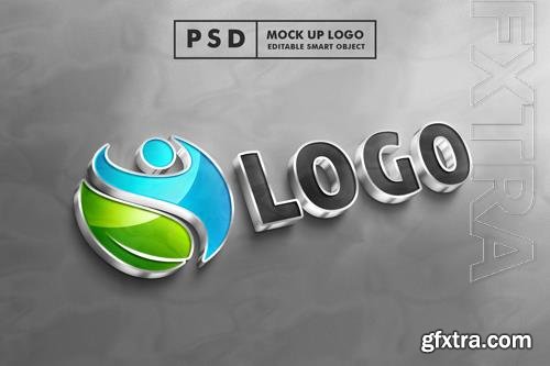 PSD 3d realistic psd logo mockup