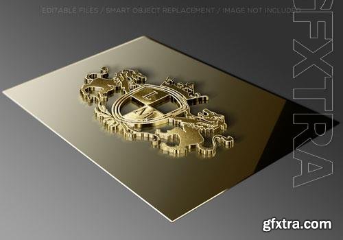 PSD golden logo mockup vol 2