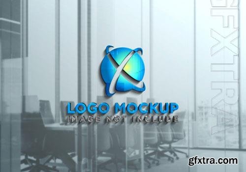 PSD 3d realistic logo mockup