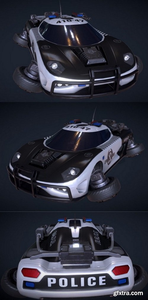 Cyberpunk Cop Car 3D Model