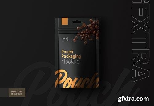 PSD fancy food pouch packaging mockup top view