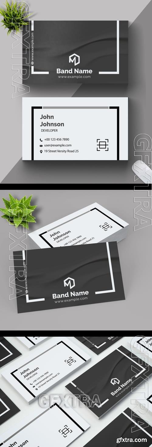 Business Card Layout with Gray Stripes 506510666