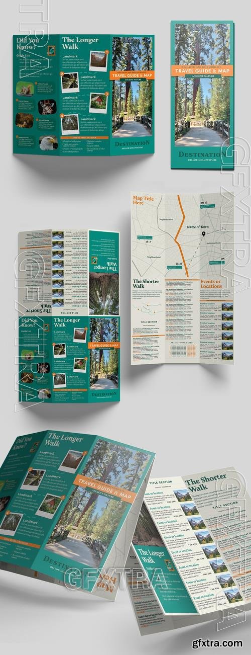 Travel Guide & Map Half Trifold Brochure 516622106