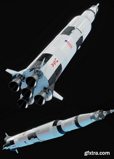 Saturn V rocket 3D Model