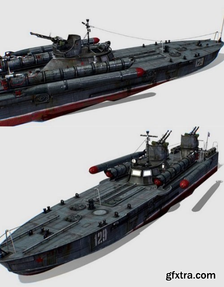 USSR torpedo boat project 123 BIS Komsomolets 3D Model