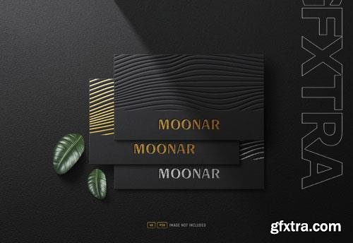 PSD luxury gold foil logo mockup on black business cards vol 2