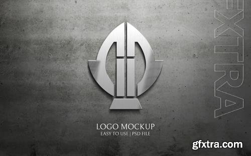 PSD silver logo mockup