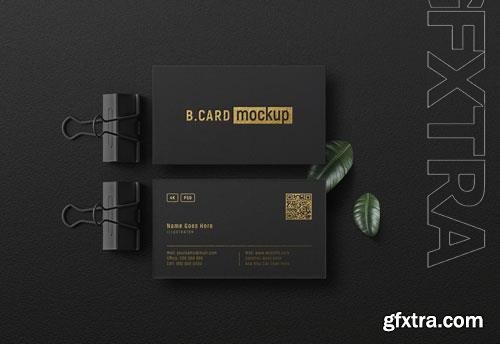 PSD luxury gold foil stamping logo mockup on black business cards