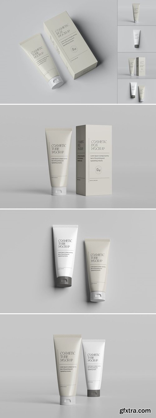 Cosmetic Tube And Box Mockup Z9LTD49