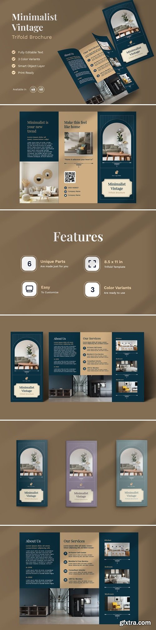 Minimalist Vintage Brochure Template SQDB6XU