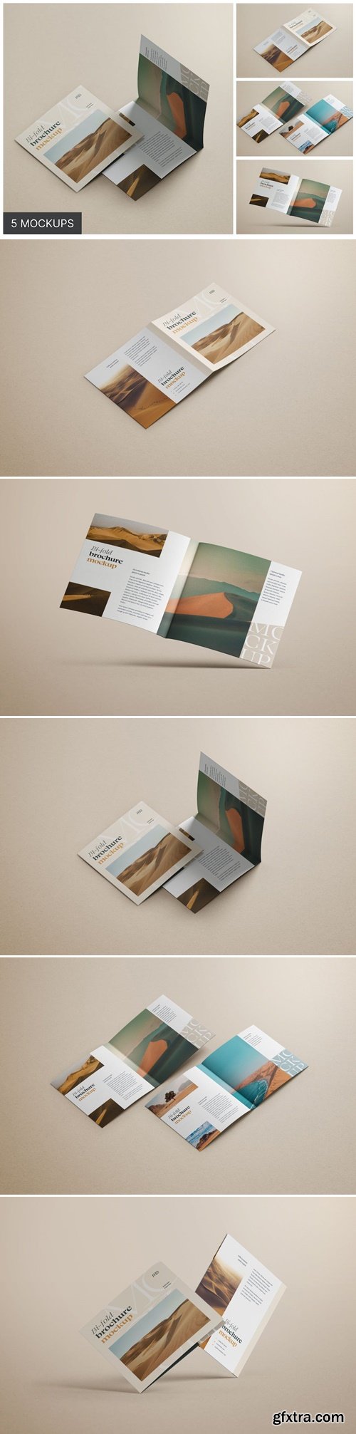 Bifold Square Brochure Mockup Set AYBPFQ2