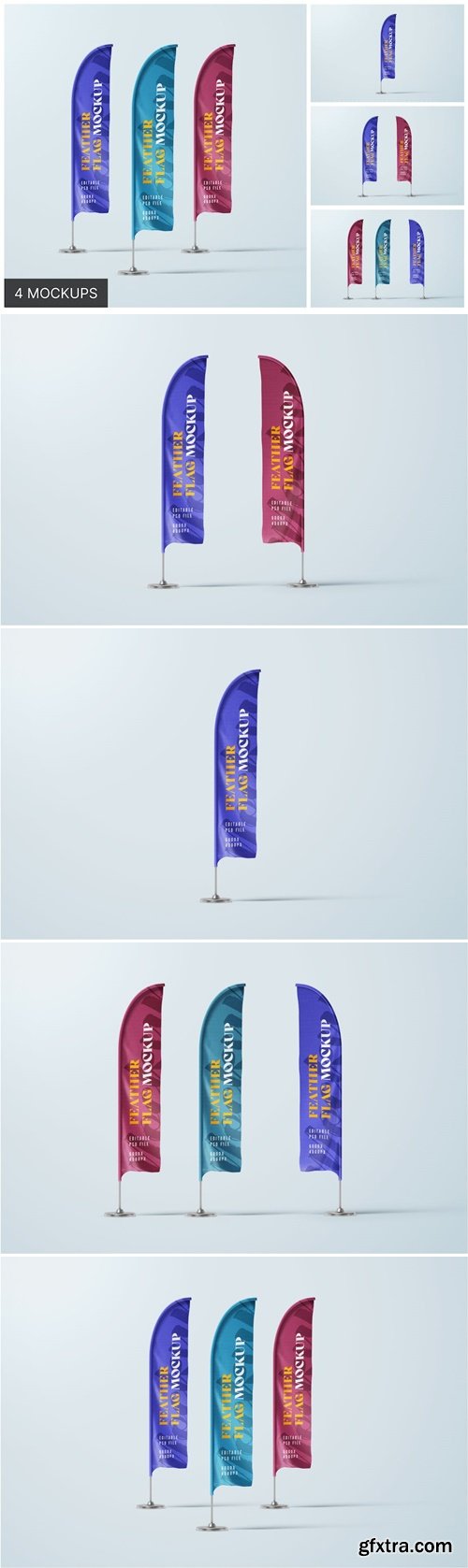 Feather Flag Mockup Set UXTHWJN