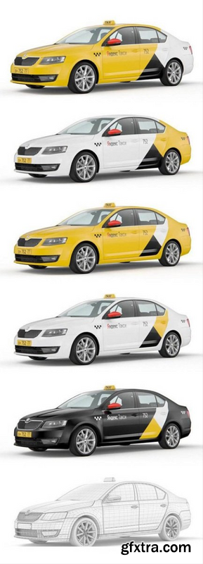 Skoda Octavia taxi 3D Model