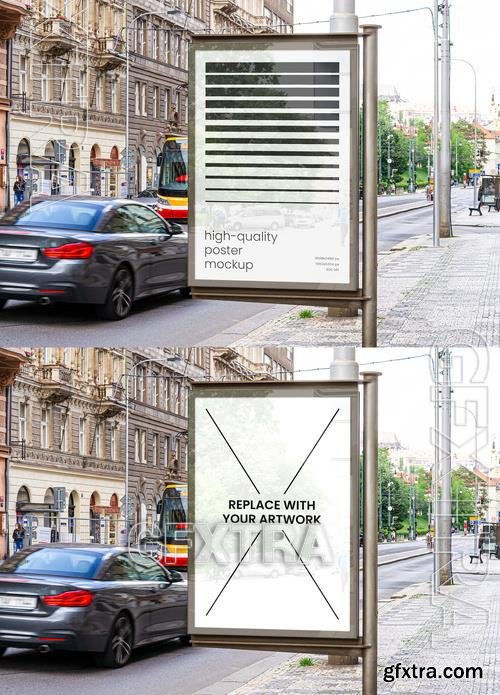 8 Street Glued Outdoor Posters Mockup 530894594