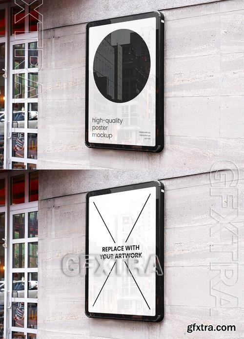 Street Glued Window Posters Mockup 530894603