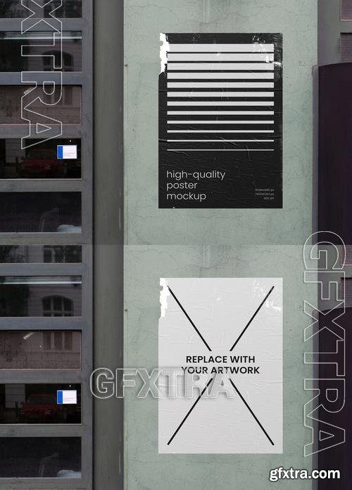 Glued Outdoor Poster on Door Mockup 530894601