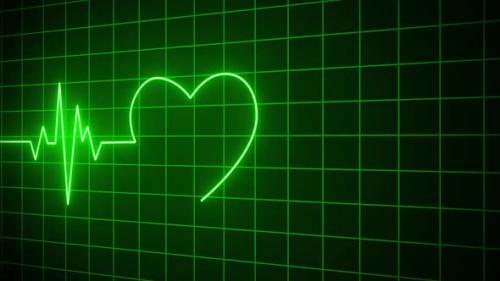 Videohive - Ekg Ecg Heartbeat Line Animation, Glowing Neon Heart Rate Line Video Animation On Black Screen - 42343287 - 42343287