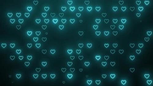 Videohive - Neon Glowing Love Heart Moving. Romantic Heart Animation Background. Valentine And Weeding Party - 42343291 - 42343291