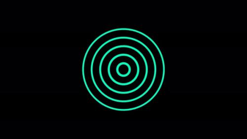 Videohive - Circle circuit signal waves, green neon radio wave animated, Radio wave animation - 42343846 - 42343846