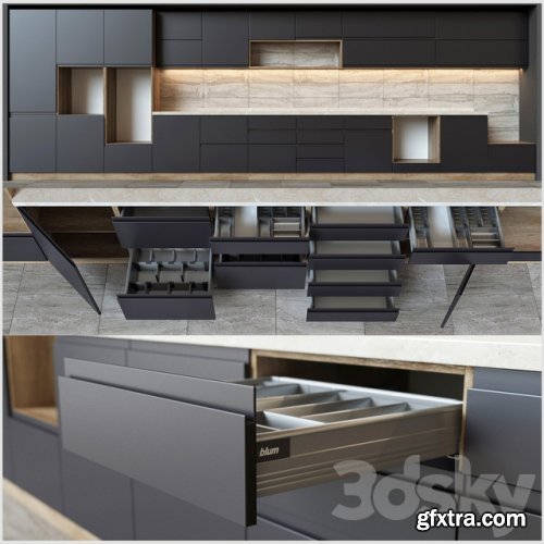 Kitchen units with accessories Blum