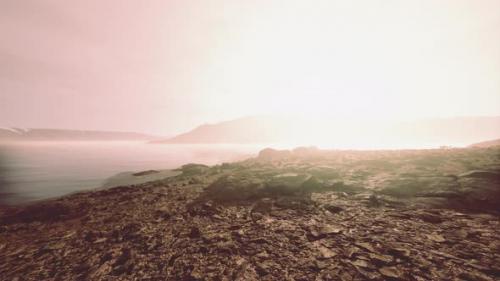 Videohive - Beautiful View of Foggy Mountains with a Reflection in a Lake - 42349283 - 42349283