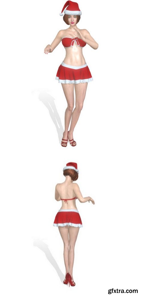 Merry Christmas Girl 3D Model