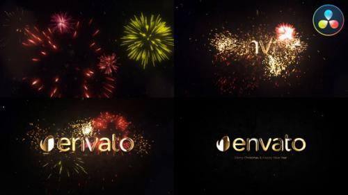 Videohive - New Year Firework Logo for DaVinci Resolve - 42291636 - 42291636