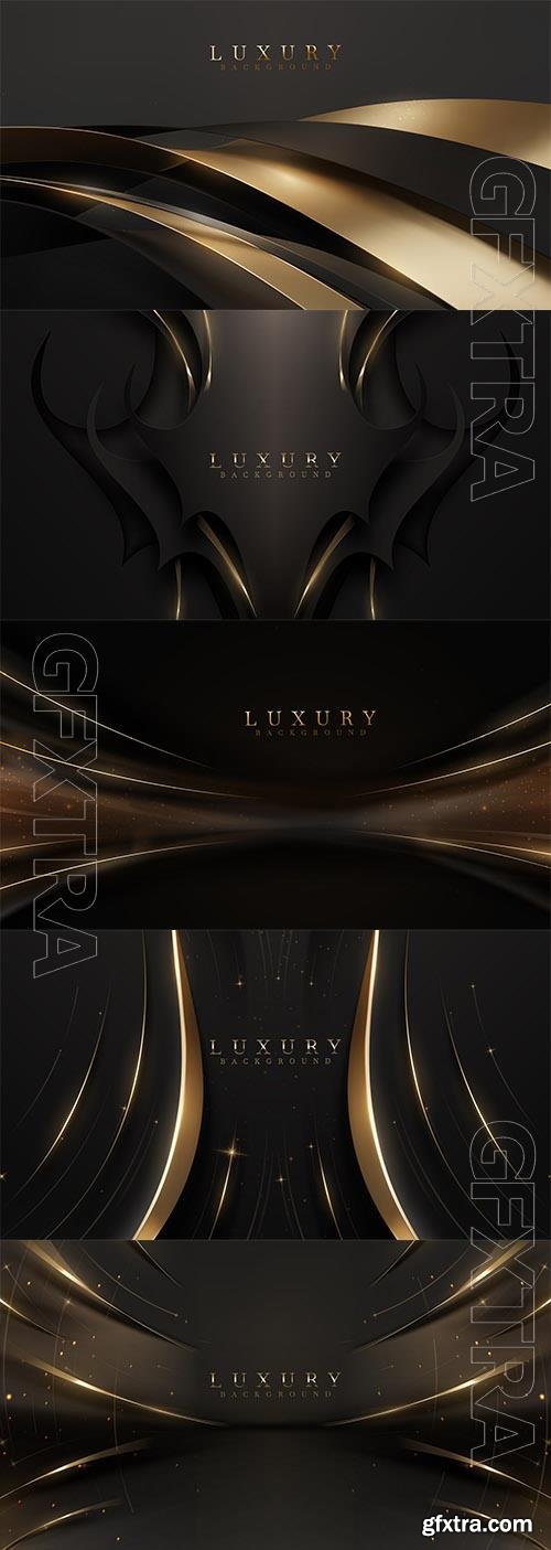 Golden sparkle luxury on black vector background