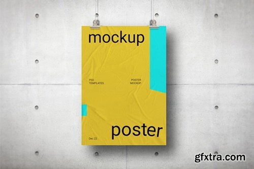 Crumpled Poster Mockup SPSSUU8