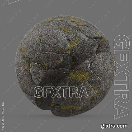 Mossy granite rock 176878126