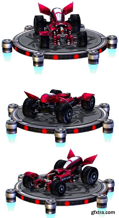 Cartoon Toy AR Racing Car 3D Model