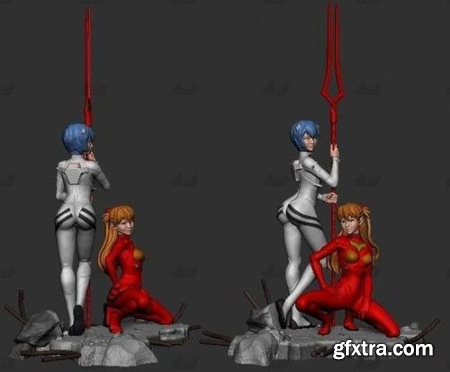 Asuka and Rei – 3D Print