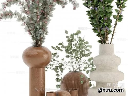 Modern ceramic vase potted plants