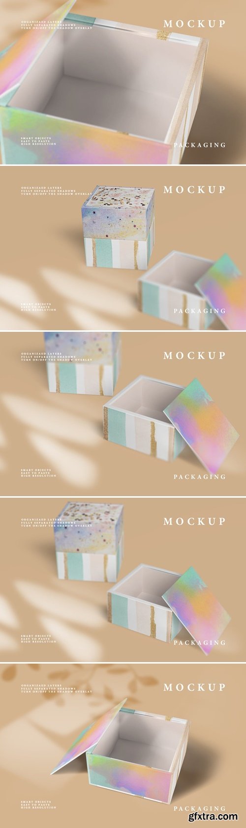 Square Gift Box Mockup With Slide 87DXUYS