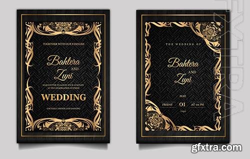 PSD luxury vintage wedding invitation set