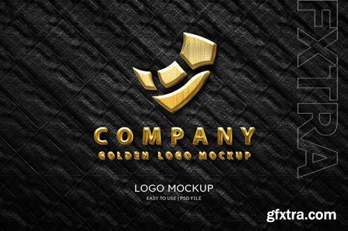 PSD luxury golden logo mockup 3d style