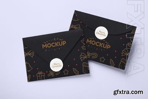 PSD paper envelope mock-up design with sticker