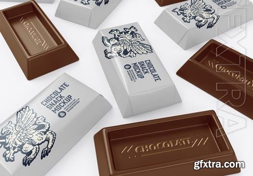 PSD small chocolates mockup 3d render