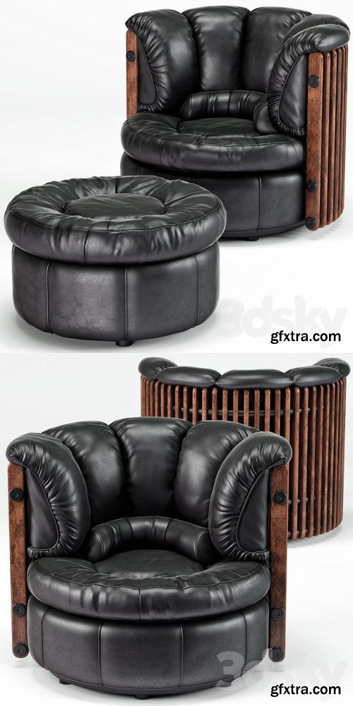 Isle D'Palm Arm Chair, Ottoman