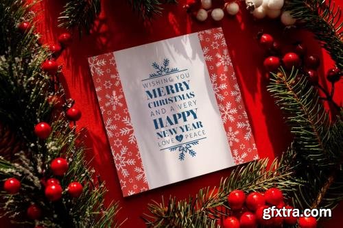 Christmas Card or Invitation Mockup WAQY2JF