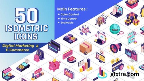 Videohive Isometric Icons - Digital Marketing 42354573