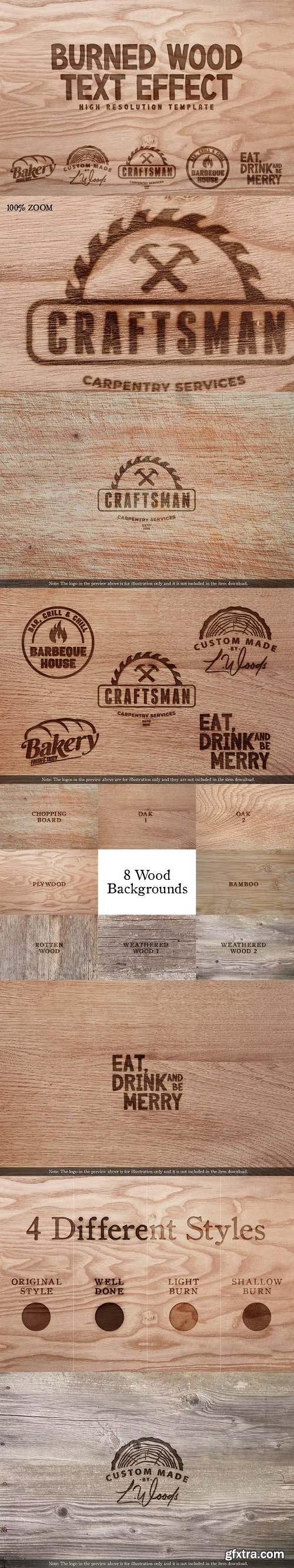 Burned Wood Text Effect Template D4PN3CK