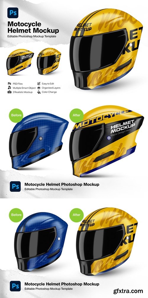 Motocycle Helmet Mockup Q7B5GFM