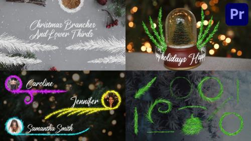 Videohive - Christmas Branches And Lower Thirds for Premiere Pro - 42265290 - 42265290