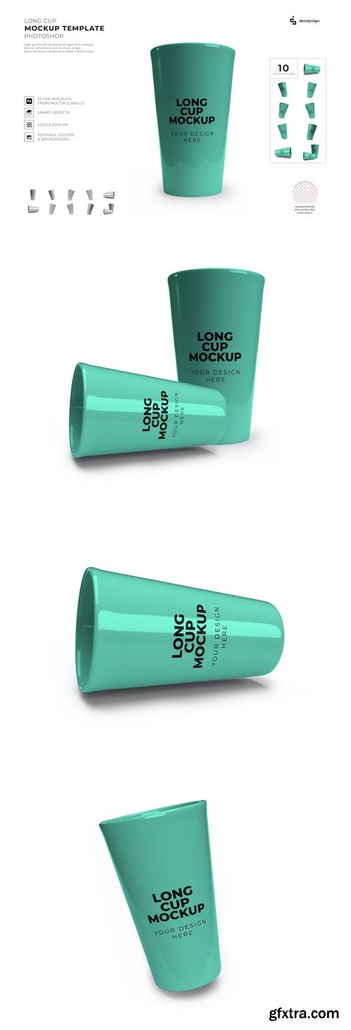 Long Plastic Cup Mockup Template Set 9JACK5G