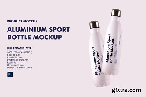 Aluminium Sport Bottle Mockup QKPQGPT