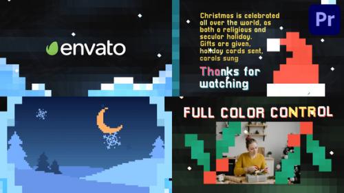 Videohive - Christmas New Year Pixel Opener | Premiere Pro MOGRT - 42344152 - 42344152