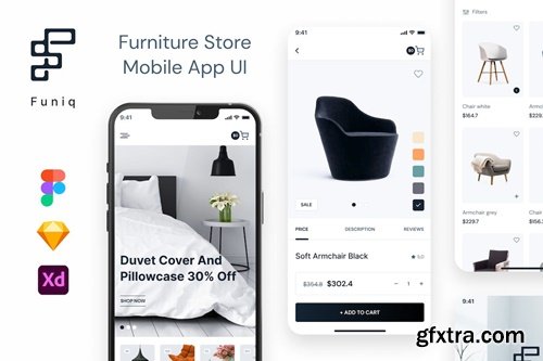 Funiq - Furniture Store Mobile App UI Template SPWSDNC